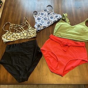 Mix And Match Aerie Swimming Suit Pieces 3 Tops 2 Bottoms Size Small